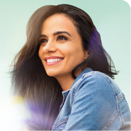 woman smiling showing her teeth